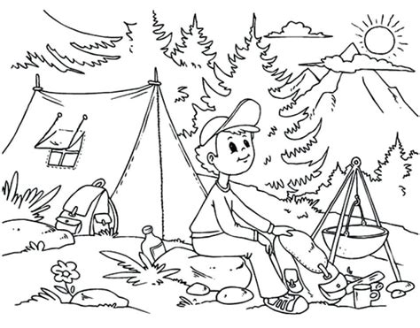 camping coloring pages learny kids