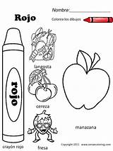 Worksheets Coloring Spanish Colors Pages Worksheet Preschool Color Red Kindergarten Kids Learning Printable Activities Printables Colouring Los Template Para Learn sketch template
