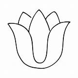 Tulip Printable Stencil Flower Template Tulips Coloring Pages Printablee Via sketch template