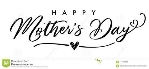 happy mother`s day elegant calligraphy banner grey stock vector