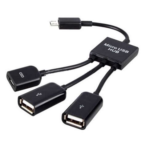 micro usb hub male  female double usb  host otg adapter cable dja  usb cables