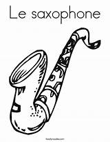 Saxophone Coloring Le Sax Twistynoodle Built California Usa Outline Print Noodle Change Template sketch template