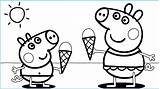 Ice Cream Coloring Pages Peppa Printable Kids sketch template