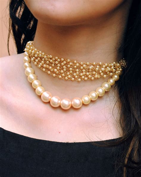 pearl choker necklace  abhika creations  secret label