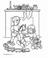 Christmas Morning Coloring Pages sketch template