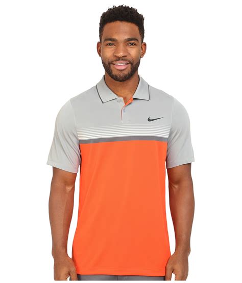 Nike Momentum Stripe Polo In Orange For Men Lyst