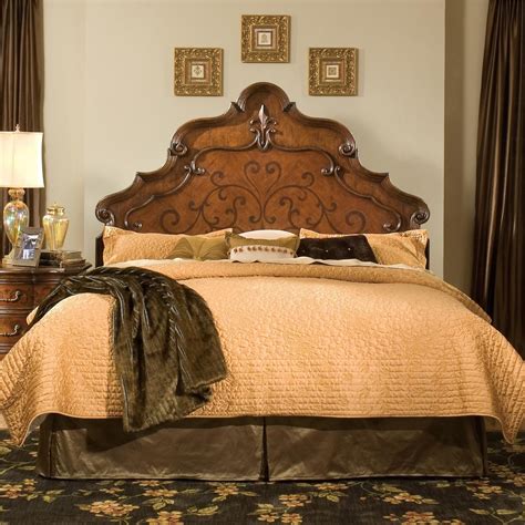 elegant hand carved marquetry queen  king size headboard