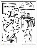 Blacksmith Coloring Worksheets Pages Designlooter Grade Second Blacksmithing 62kb 389px Choose Board sketch template