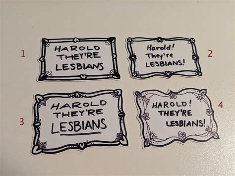 Harold They Re Lesbians Meme Speech Bubbles Human Hand Drawn Vinyl