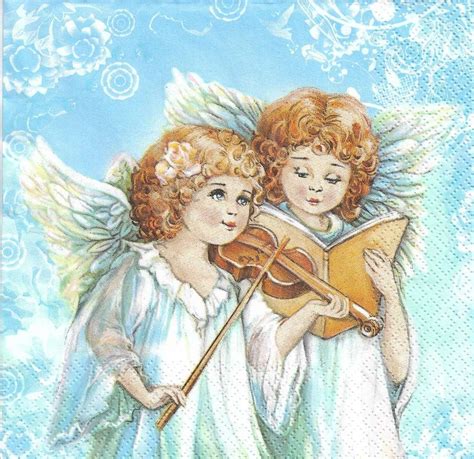paper napkins  angels singing playing passioncreationcollection