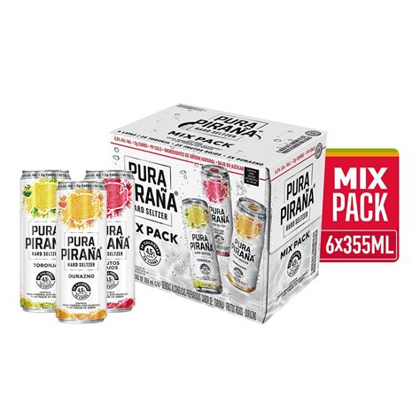 mix de hard seltzer pura piraña pack 6 x 355 ml a domicilio
