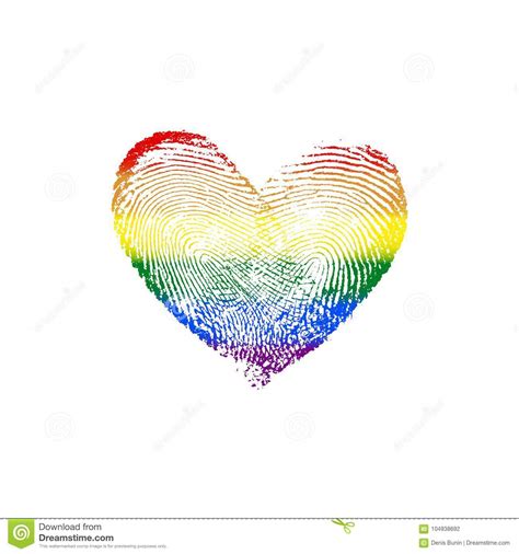 Fingerprint Heart Rainbow V Stock Vector Illustration Of Forever