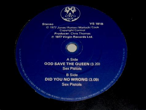 Sex Pistols God Save The Queen Uk Vinyl 7 Vs 181 Blue Labels