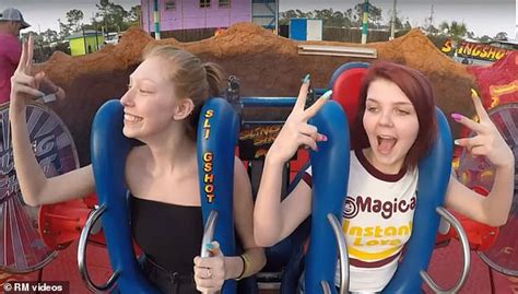 hilarious video shows girl passing out on a slingshot ride with a