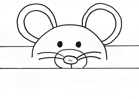 drawing   mouse peeking     white sheet   word