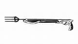Harpoon Sketch Etching Isolated sketch template