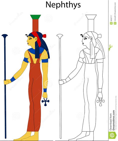 Ancient Egyptian Goddess Nephthys Stock Vector