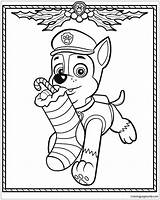 Paw Patrol Pages Coloring Christmas Color Print sketch template