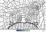 Halloween Color Number Coloring Scene Numbers Pages Printable Supercoloring Colorings Worksheets Categories sketch template
