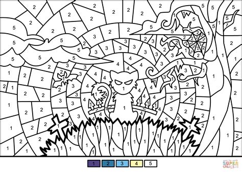 color  number coloring pages  halloween hakume colors