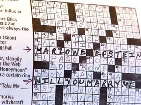 the crossword puzzle proposal the plunge