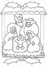 Crib Christmas Nativity Coloring Drawing Simple Scene Pages Colouring Kids Getdrawings sketch template