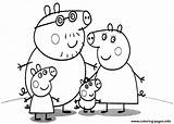 Pig Peppa Coloring Family Pages Printable sketch template