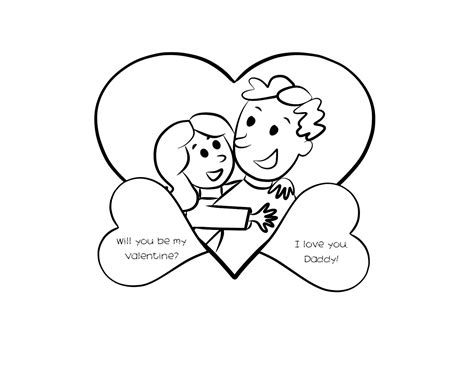 valentines day  daddy pages coloring pages