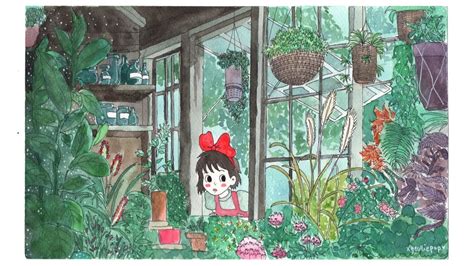 Kiki S Delivery Service Watercolor Painting 🌿🌸 Youtube