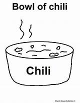Coloring Pages Chili Food Kids Bowl House Church Collection sketch template