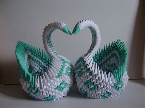 origami modular swan embroidery origami