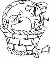 Basket Apple Coloring Clipart Outline Picnic Printable Template Clip Cliparts Pages Drawing Color Picking Clipartpanda Line Sheet 20page Clipground Library sketch template
