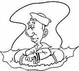 Seemann Coloring Ausmalbild Sailor Marineros Trauriger sketch template