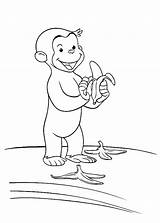 Curious George Coloring Pages Banana Peel Littering Printable Halloween Way Drawing Color Stimulate Skills Motor Fine Kids Eat Print Getdrawings sketch template