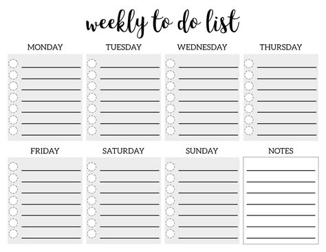 weekly   list printable checklist template paper trail design