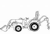 Tractor Tractopelle Kleurplaat Trattore Kleurplaten Graafmachine Trattori Kolorowanki Pala Tratores Traktory Stampare Baggerlader Traktor Koparka Trator Trekker Druku Ursus Malvorlage sketch template