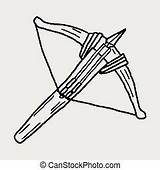 Crossbow Clipart Vector Illustrations sketch template