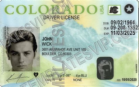 colorado  drivers license psd template