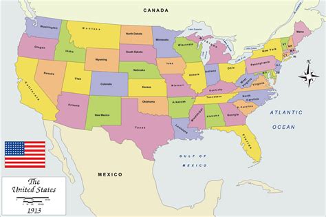 elegant printable map   united states  states labeled