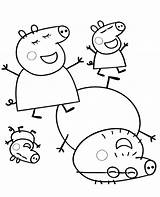 Coloring Peppa Pig Pages Family Color Printable Print George Topcoloringpages Mummy sketch template