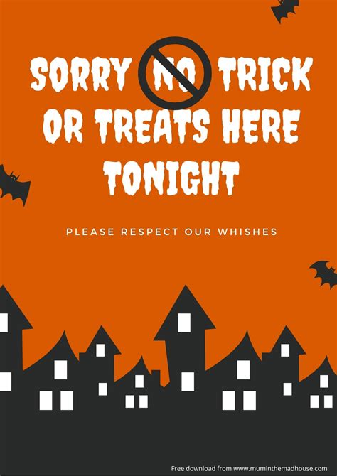 trick  treaters signs  print mum   madhouse