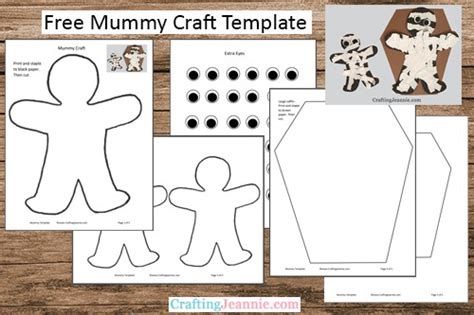 easy paper mummy craft  template crafting jeannie