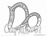 Capricorn Coloring Pages Zodiac Signs Doodle Printable Color Alley Comments Getcolorings sketch template