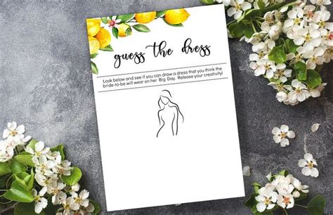 guess the dress bridal shower game draw the dress game