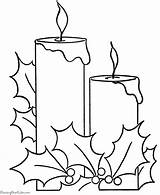 Christmas Coloring Clip Pages Candles Library Clipart sketch template