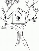 Bird Birdhouse Coloring House Drawing Pages Clipart Color Drawings Sheet Clip Getdrawings Library Collection Paintingvalley Popular sketch template