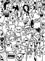 Doodle Cartoon Aliens Drawn Monsters Hand Print Poster Digital Fun Wall Prints Piece Artwork Uploaded Which Fineartamerica sketch template