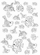 Coloring Fishes Little Pages Printable Adult Color Cute Simple Pisces Kids Print Fish Drawing Water Worlds Adults Olivier Original Book sketch template