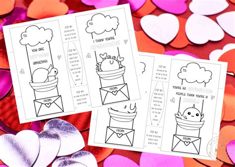 printable valentines day cards  kids  color mimosas