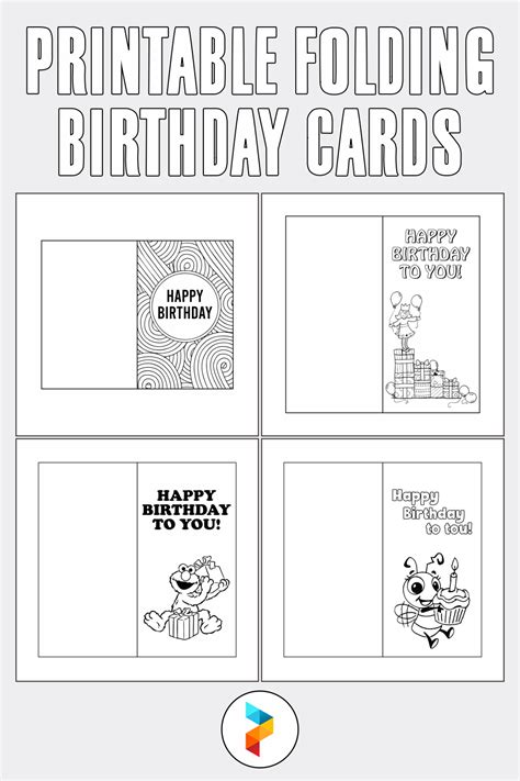 printable birthday cards color foldable